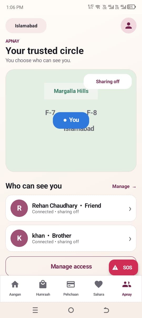 Your trusted circle — one-touch safety sharing