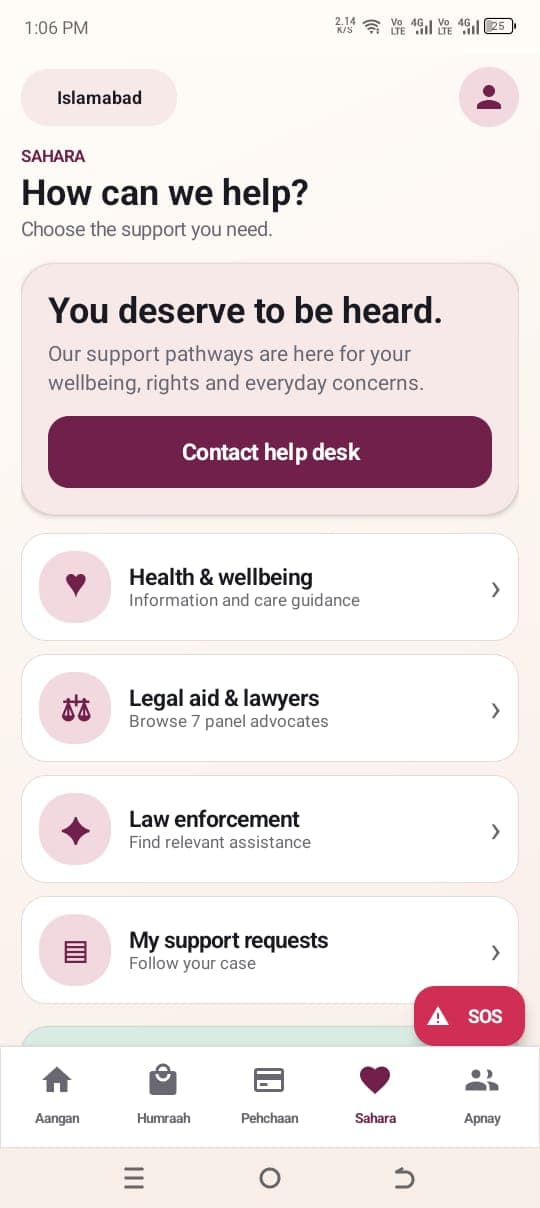 Support pathways for wellbeing and legal aid